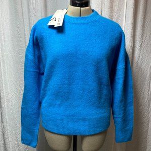 Zara Crew Neck Sweater - Blue Size Medium